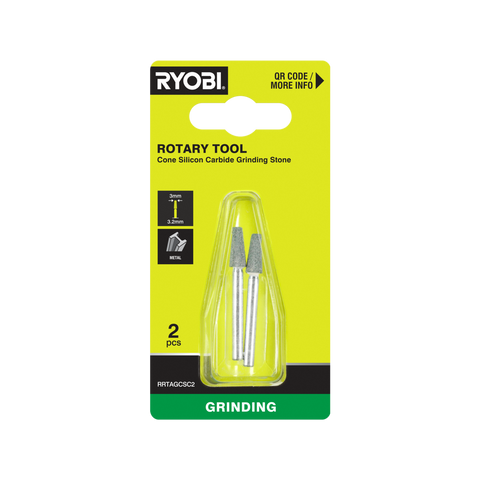Ryobi 4.7mm Rotary Cone Silicon Carbide Grinding Stone - 2 Pack
