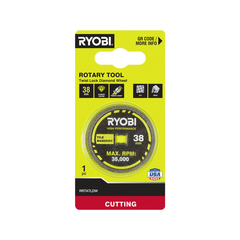 Ryobi 38mm Twist Lock Tile Cutting Wheel - Diamond Coated - 35,000rpm - SuperSaverAU - view 5
