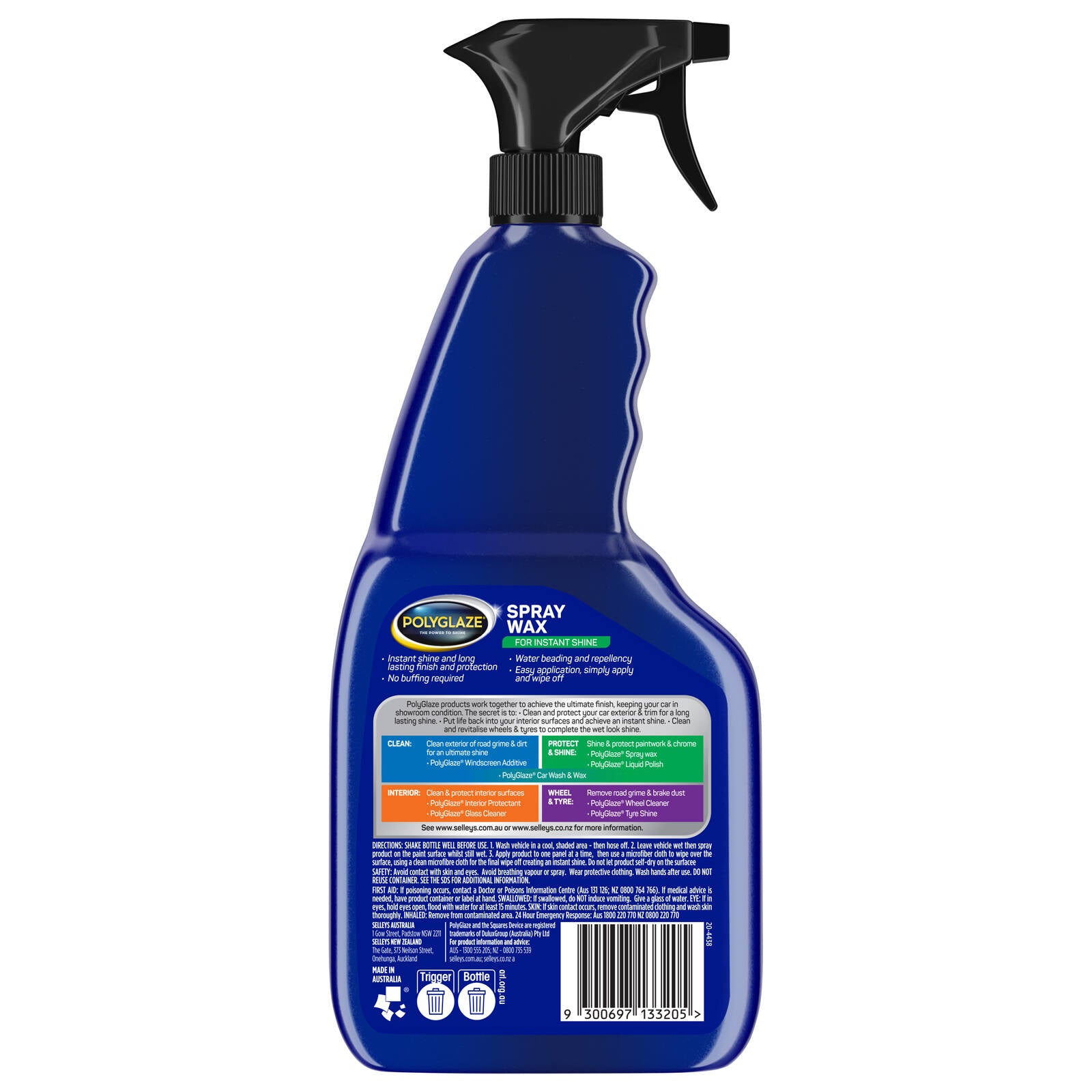 Selleys Polyglaze Spray Wax 500ml Spray-On Car Wax