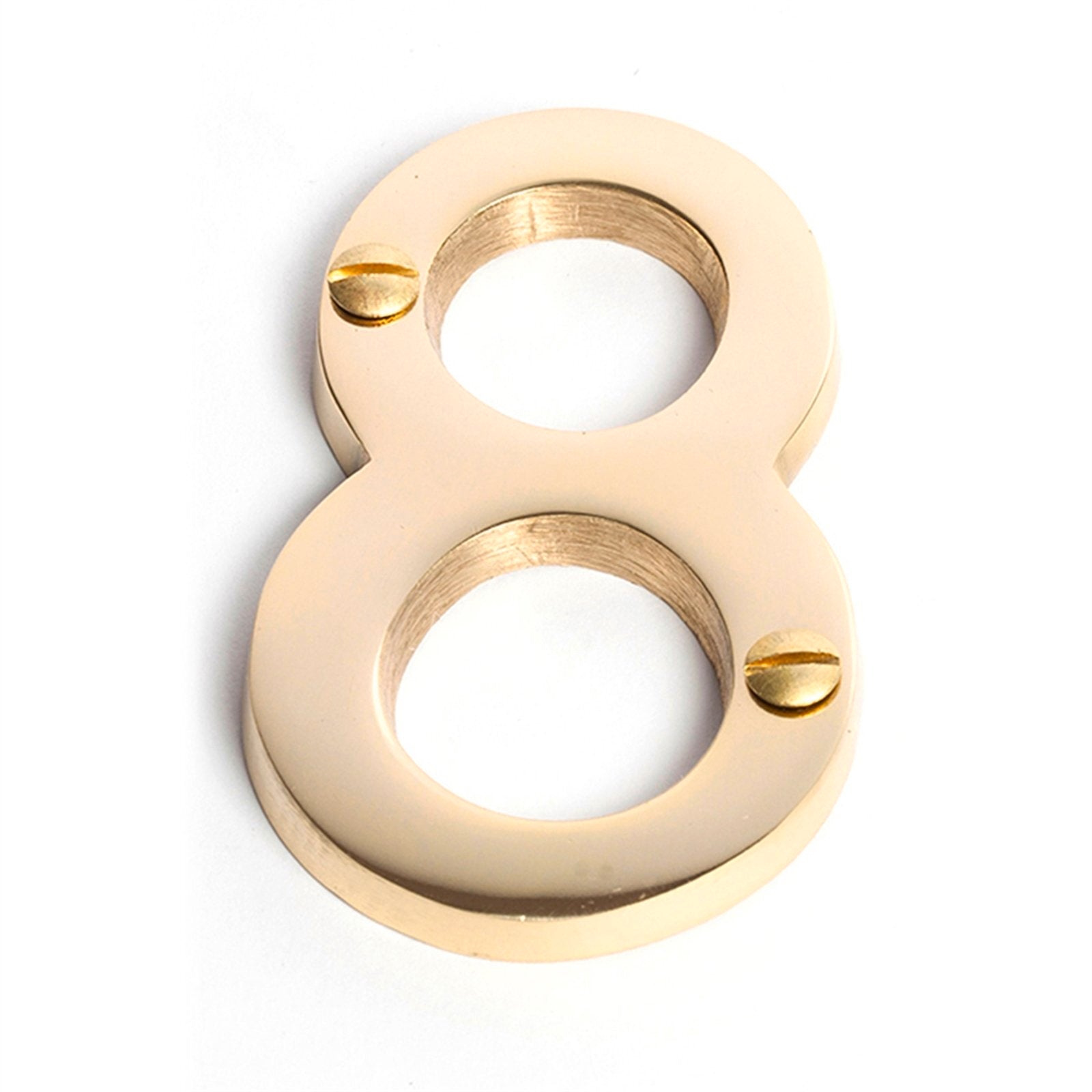 Sandleford 75mm Solid Brass House Number 8 - Weather Resistant, Fixings Included