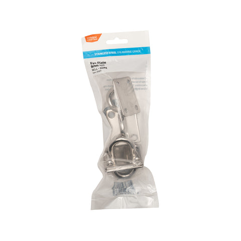 Taskmaster 8mm 316 Stainless Steel Square Eye Plate - 4 Pack
