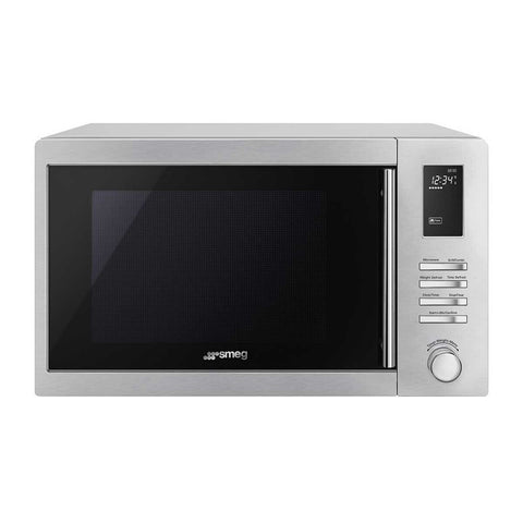 Smeg 34L Microwave Oven with Grill - 1000W, Stainless Steel, Dial Controls - SA34MX