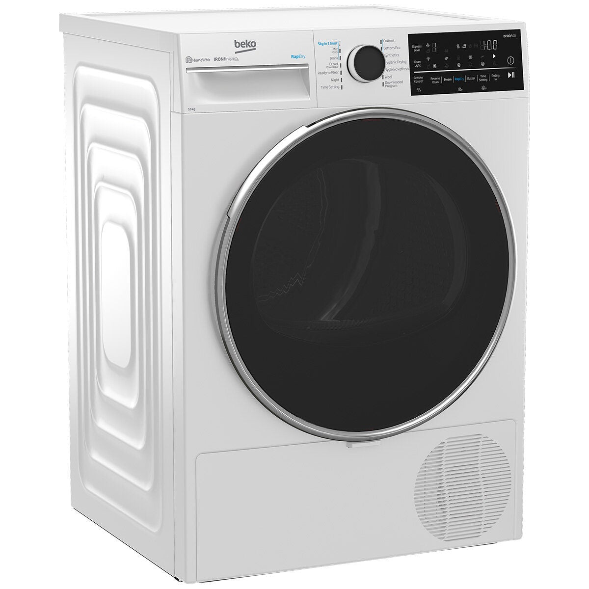 Beko 10kg hybrid heat pump dryer with steam - 9 star energy rating, Wi-Fi, 14 programs - BDPB104HW