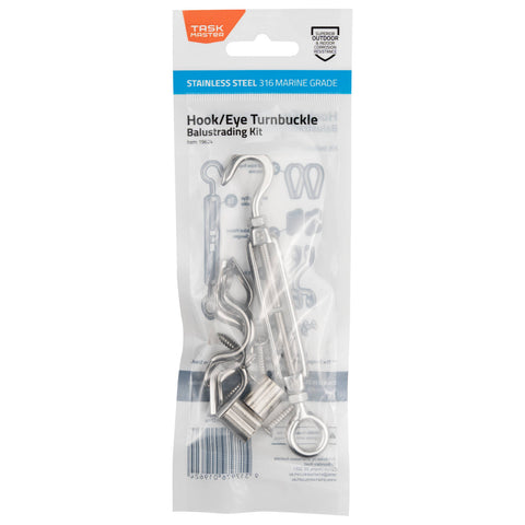 Taskmaster 5mm 316 Stainless Steel Hook/Eye Balustrade Kit