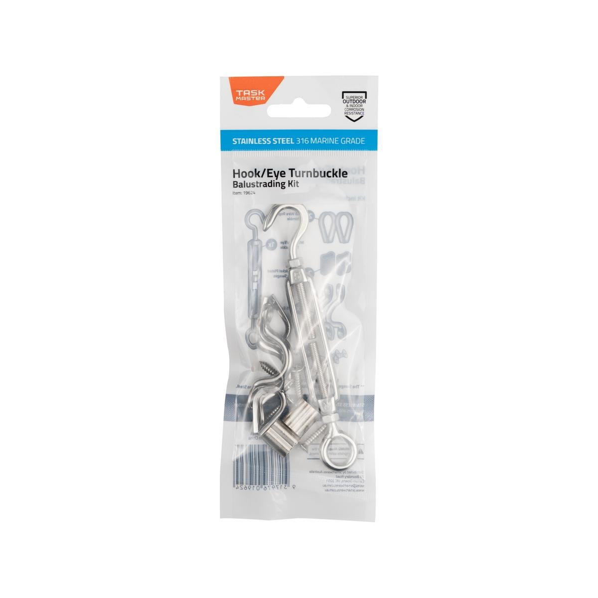 Taskmaster 5mm 316 Stainless Steel Hook/Eye Balustrade Kit