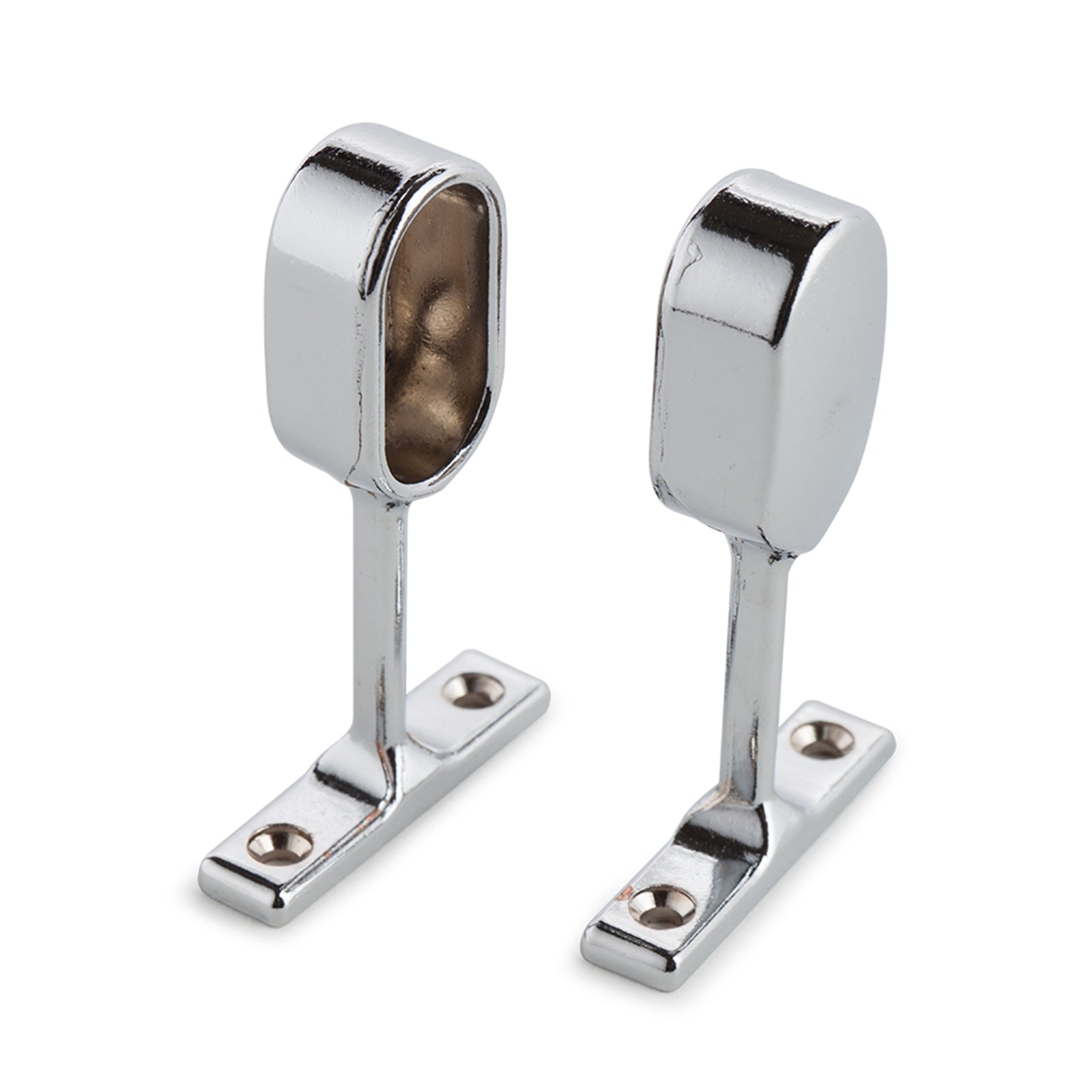 Sandleford 15mm Chrome Oval Pillar End 2 Pack - Zinc Alloy, Chrome Plated