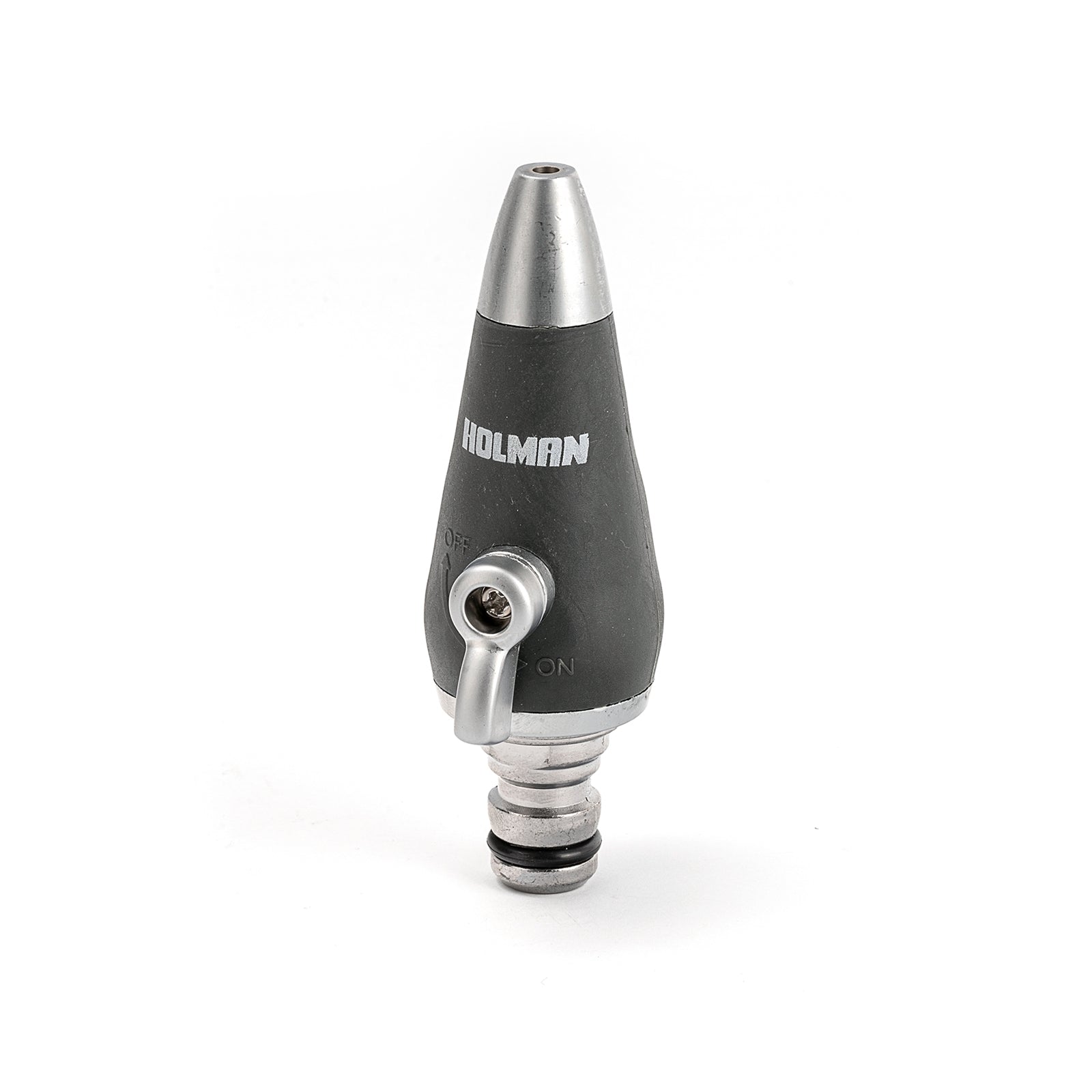 Holman 12mm Metal Adjustable Power Nozzle Hose Fitting - Water Flow Control, Grey
