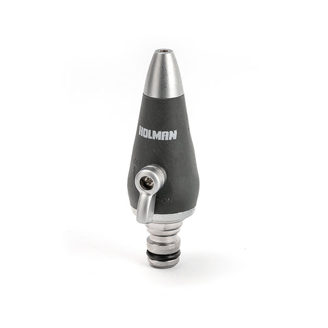 Holman 12mm Metal Adjustable Power Nozzle Hose Fitting - Water Flow Control, Grey