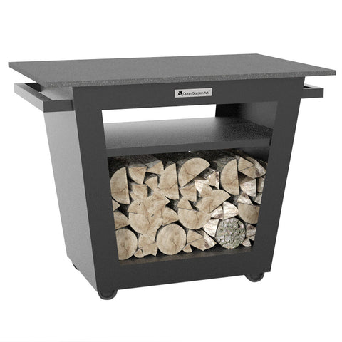 Quan Garden Art Large Worktop Carbon - Powder Coated Black Steel - 15mm Granite Plate - 5907771391199