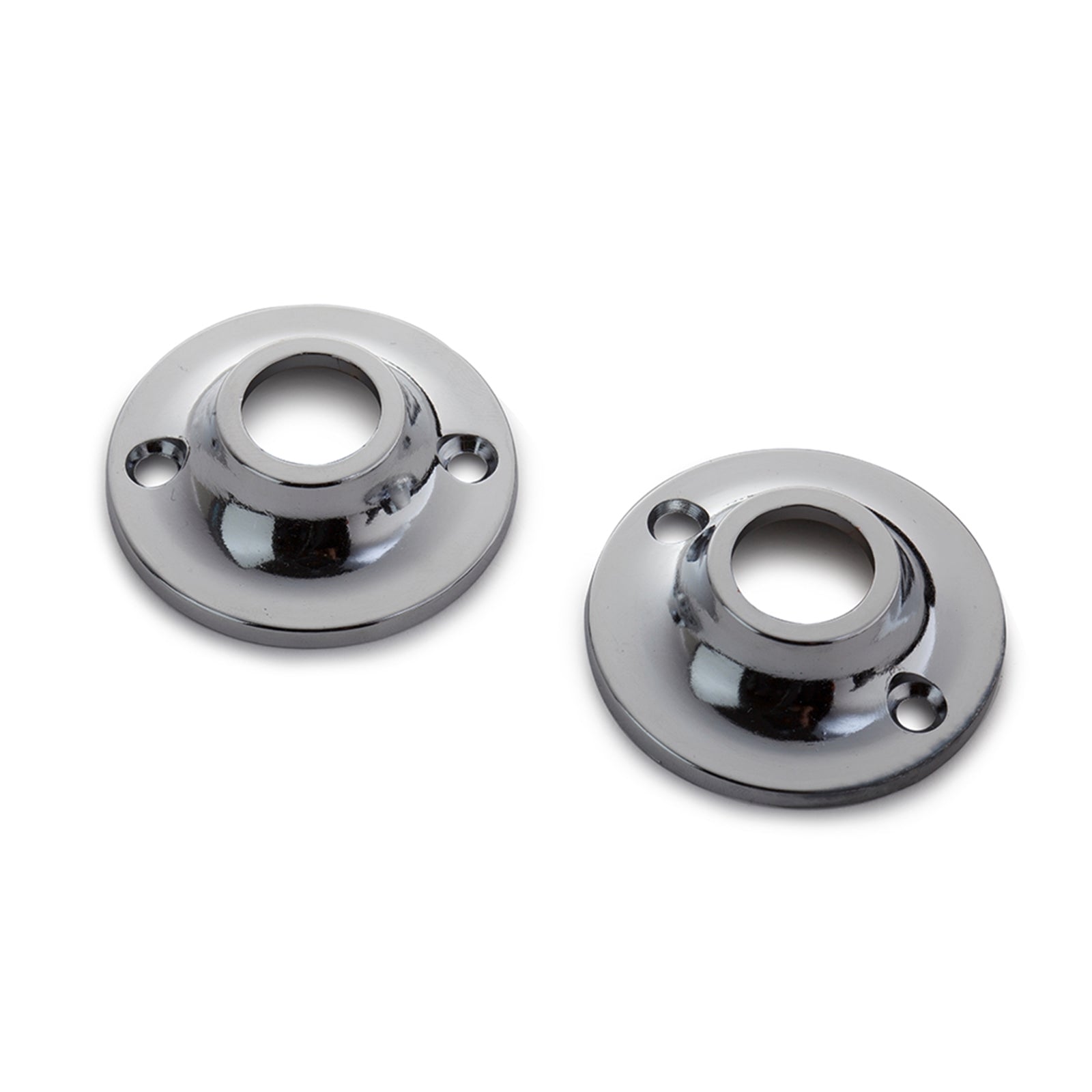 Sandleford 16mm Chrome Round Flange 2 Pack - Zinc Alloy, Chrome Plated
