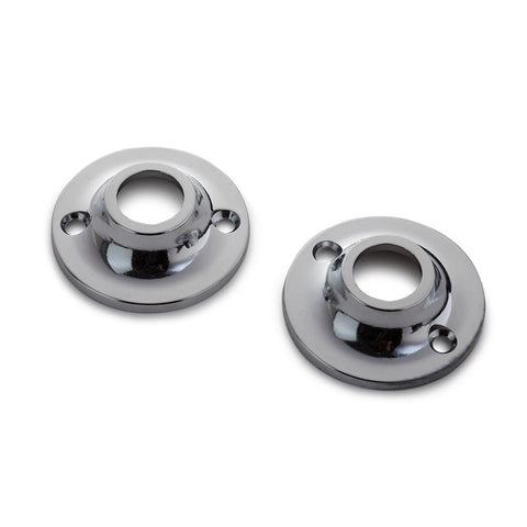 Sandleford 16mm Chrome Round Flange 2 Pack - Zinc Alloy, Chrome Plated