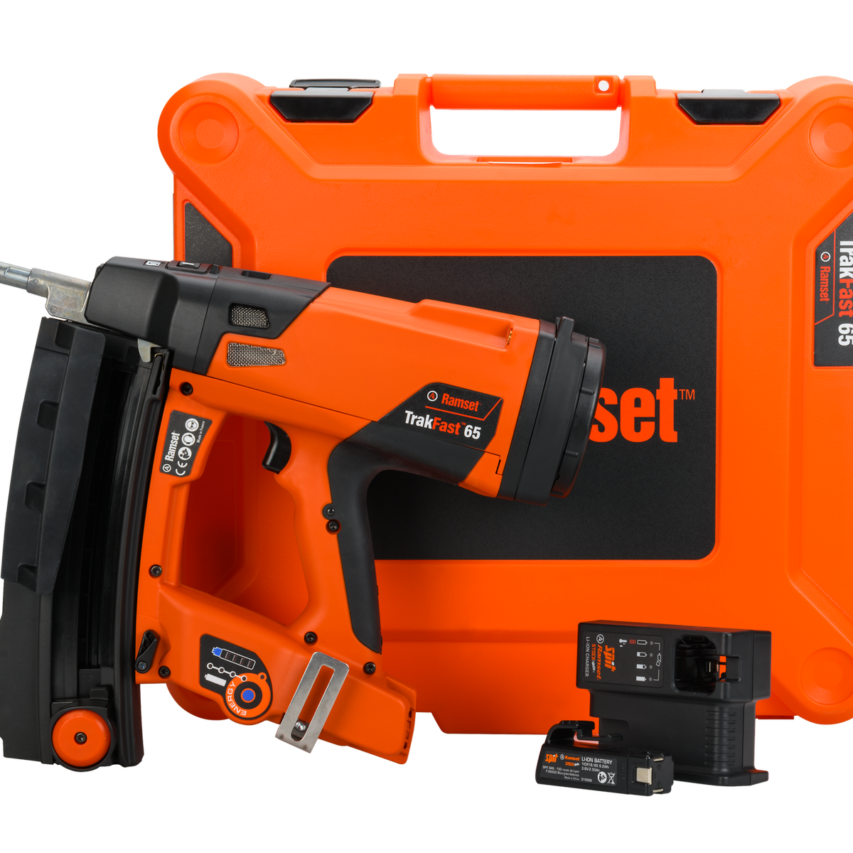 Ramset Trakfast 65 Concrete Nailer 15-65mm - Cordless, 105 Joules, Orange - SuperSaverAU - view 3