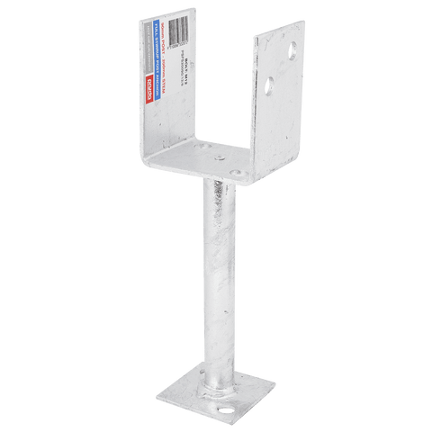 Pryda 200 x 90mm M10 Full Stirrup Post Anchor, Galvanised Steel