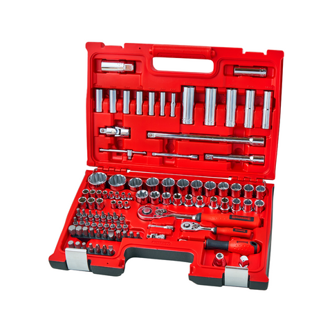 Sidchrome 98 Piece 1/4" And 1/2" Drive Metric Socket Set