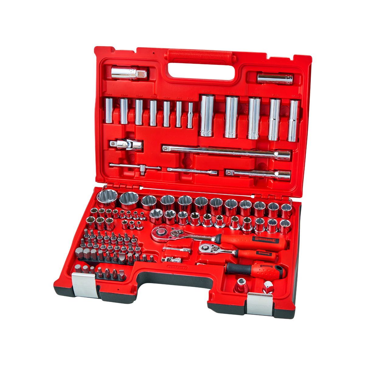 Sidchrome 98 Piece 1/4" And 1/2" Drive Metric Socket Set