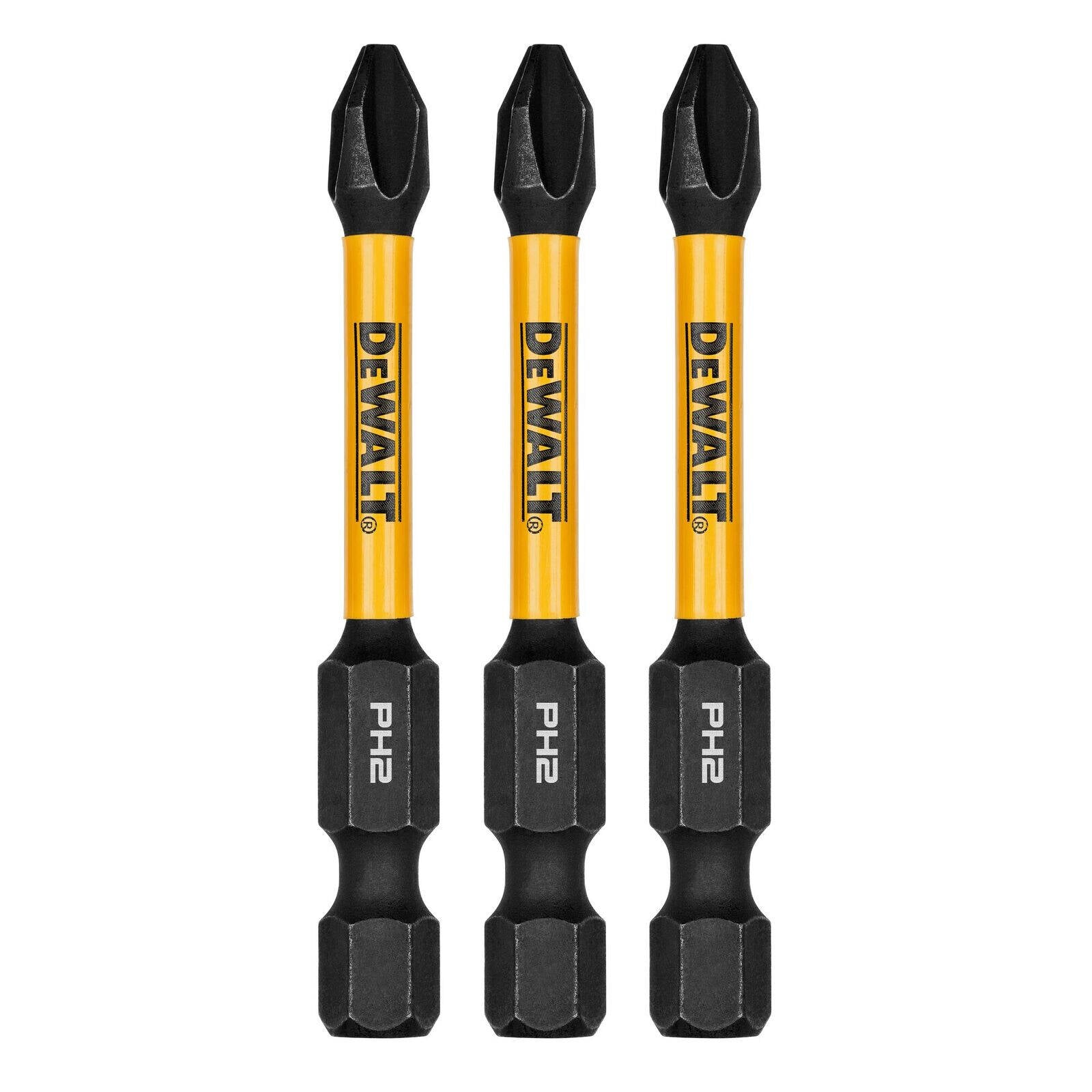 DeWALT FLEXTORQ 57mm PH2 Impact Screwdriver Bits 3 Pack