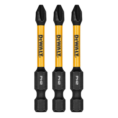 DeWALT FLEXTORQ 57mm PH2 Impact Screwdriver Bits 3 Pack