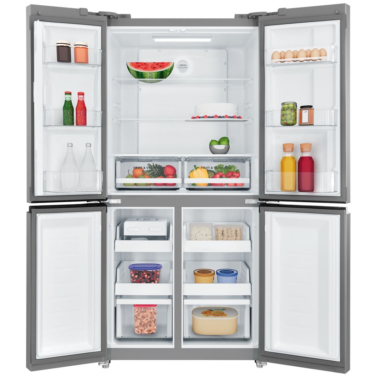 Westinghouse 496L French Door Refrigerator - Silver, Inverter Compressor, 4 Star Energy Rating - WQE4900AA