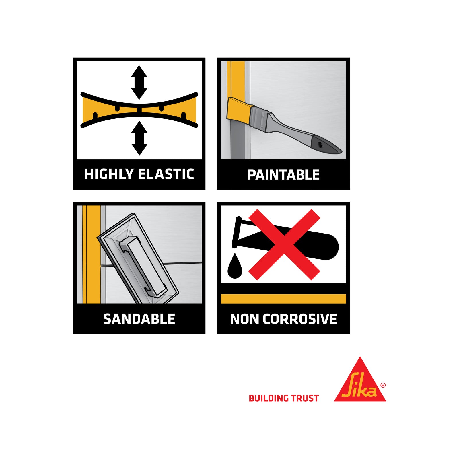 Sika 310ml Black Sikaflex-221 Multi-Purpose Adhesive Sealant, Polyurethane