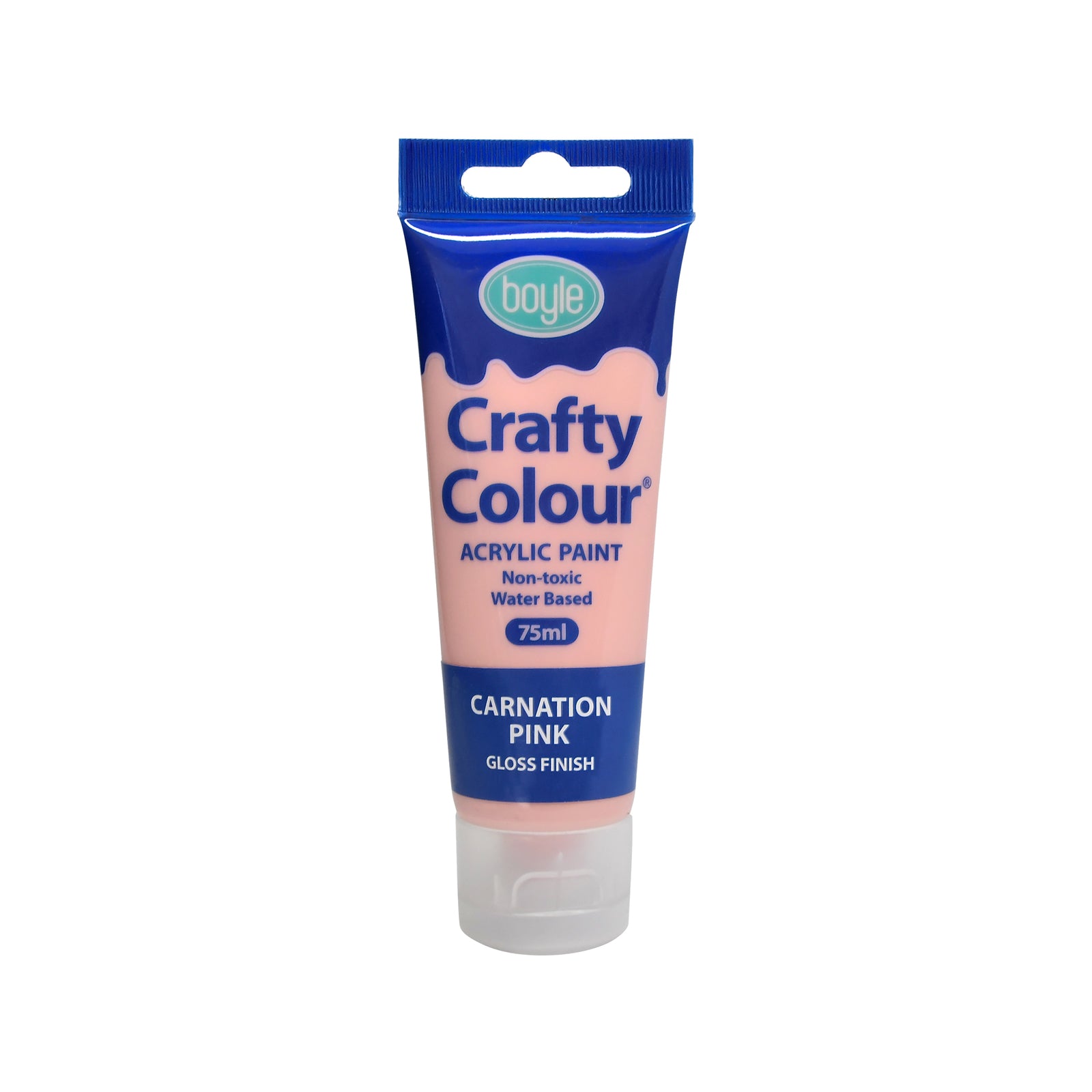 Boyle Crafty Colour Acrylic Paint 75ml Carnation Pink - Indoor Craft Paint