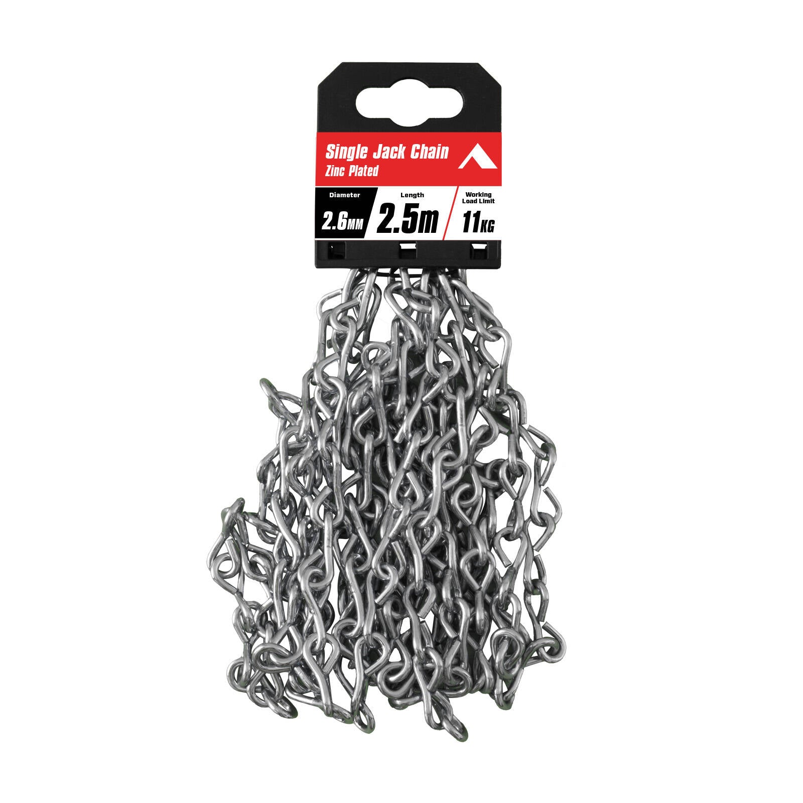Pinnacle 2.6mm x 2.5m Zinc Plated Single Jack Chain
