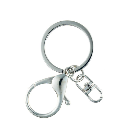 Taskmaster Silver Key Rings with Clip 5 Pack - 30mm Diameter - Lightweight - SuperSaverAU - view 1