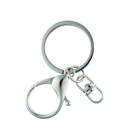 Taskmaster Silver Key Rings with Clip - 5 Pack
