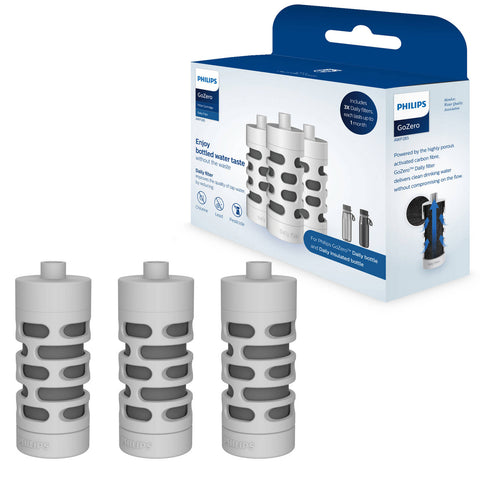 Philips Micro X-Clean Daily Water Bottle Filter 3 Pack - 150L, Grey