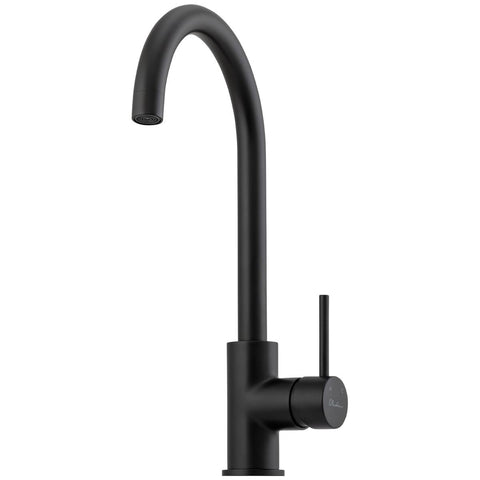 Oliveri Venice gooseneck mixer tap - Matte Black, brass body, WELS 5 Star, 6L per minute - VE520FMB