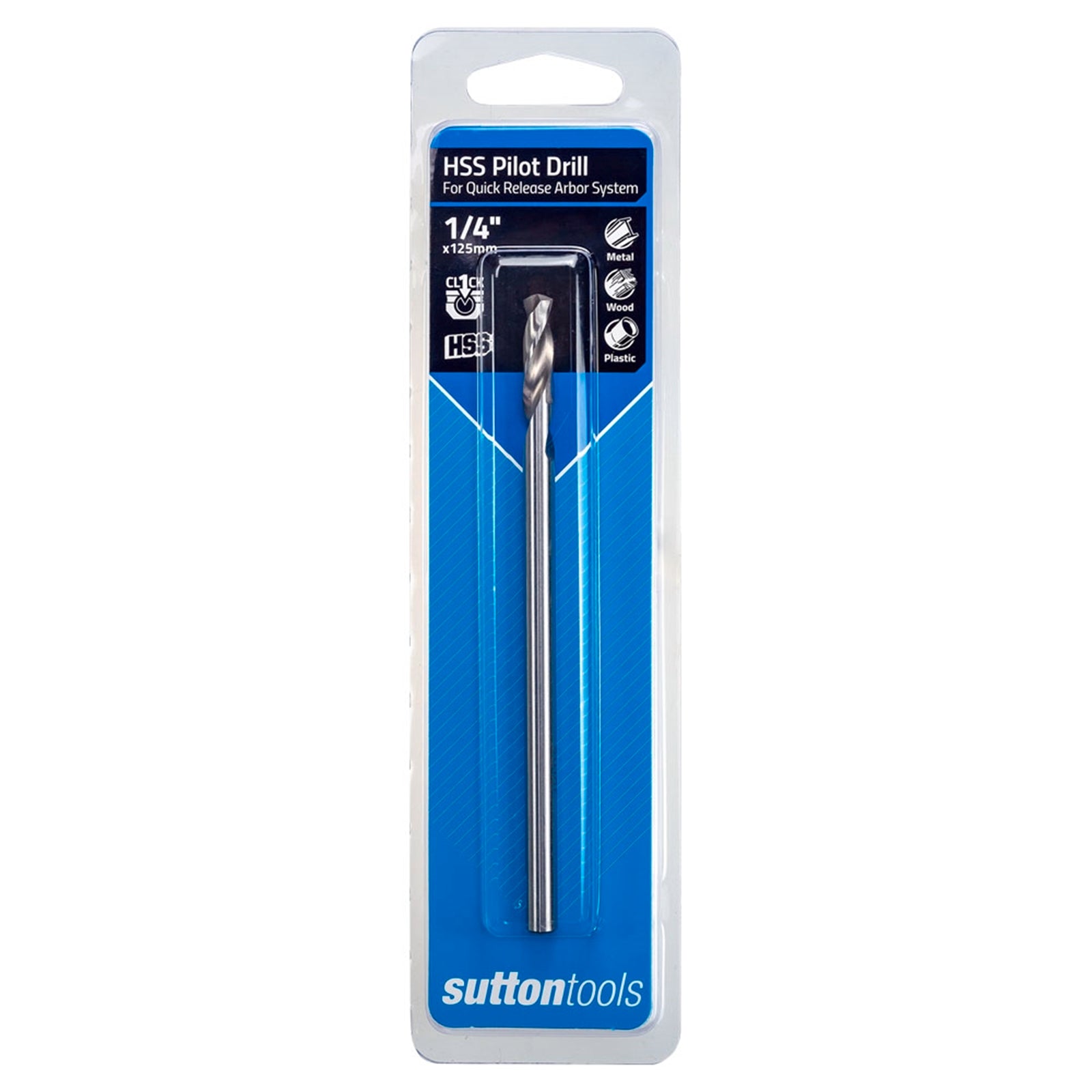Sutton Tools 1/4" x 125mm Quick Release HSS Holesaw with Pilot Drill