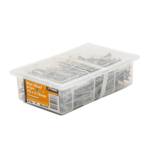 Paslode Bright Steel Flat Head Nails 75 x 3.75mm 2kg - 270 Pack