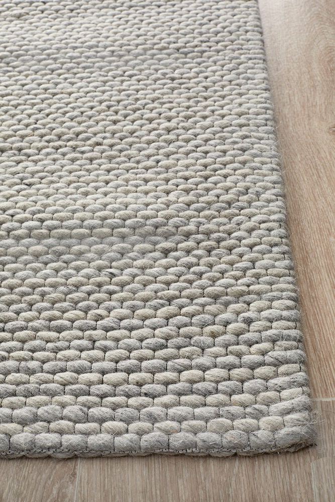 Rug Culture Studio Large Rug 280x190cm - Grey Felted Wool, Hand Woven Flatweave - STUD320GRY280X190