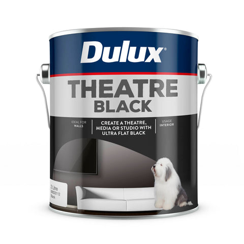 Dulux Design Theatre Paint 2L Black, Flat Water-Based Interior