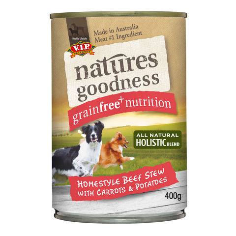 Natures Goodness Homestyle Beef Stew with Carrots & Potatoes Grain Free Adult Wet Dog Food 400g 12 Pack