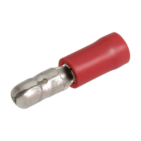Narva 2.5-3mm Red Double Crimped Flared Vinyl Insulated Male Bullet Terminals, 4mm, 14 Pack