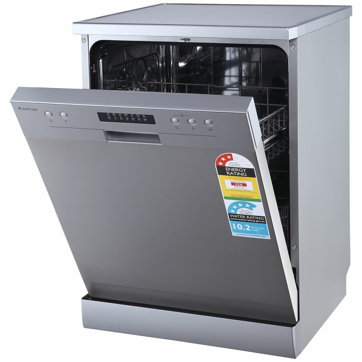 Artusi 60cm Freestanding Dishwasher 12 Place Settings - Stainless Steel, 6 Programs - ADW5001X