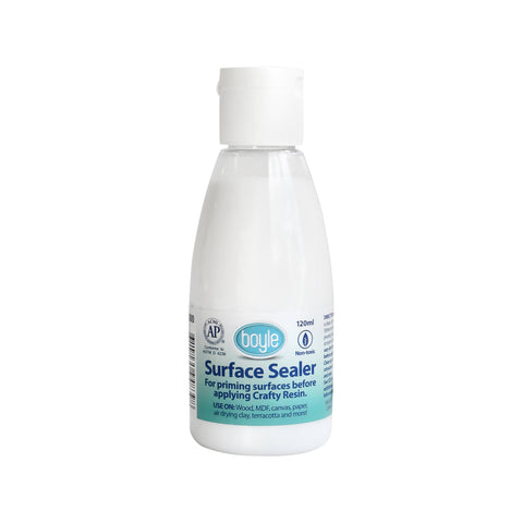 Boyle Resin Surface Sealer 120ml, Indoor Primer for Wood, MDF, Canvas & Clay