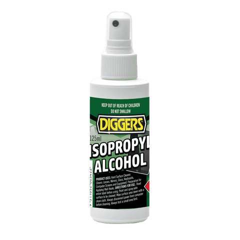 Diggers Isopropyl Alcohol 125ml Clear Hard Surface Cleaner IPA