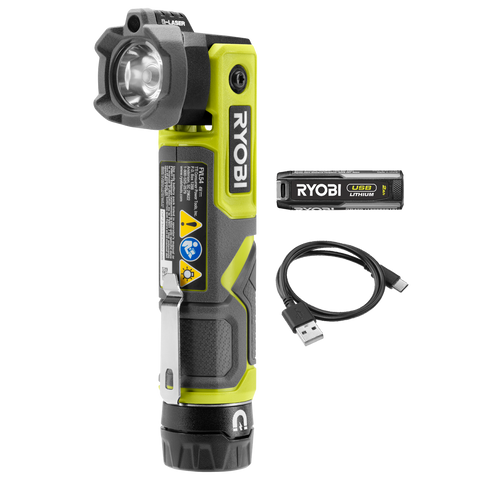 Ryobi USB Lithium Pivoting Laser Light 2Ah Kit RPLL4K - Cordless Magnetic Work Light