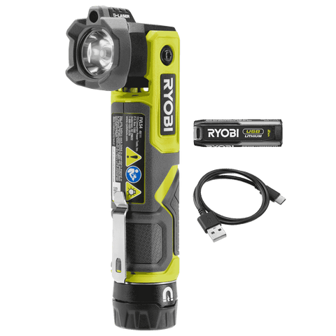 Ryobi USB Lithium Pivoting Laser Light 2Ah Kit RPLL4K - Cordless Magnetic Work Light