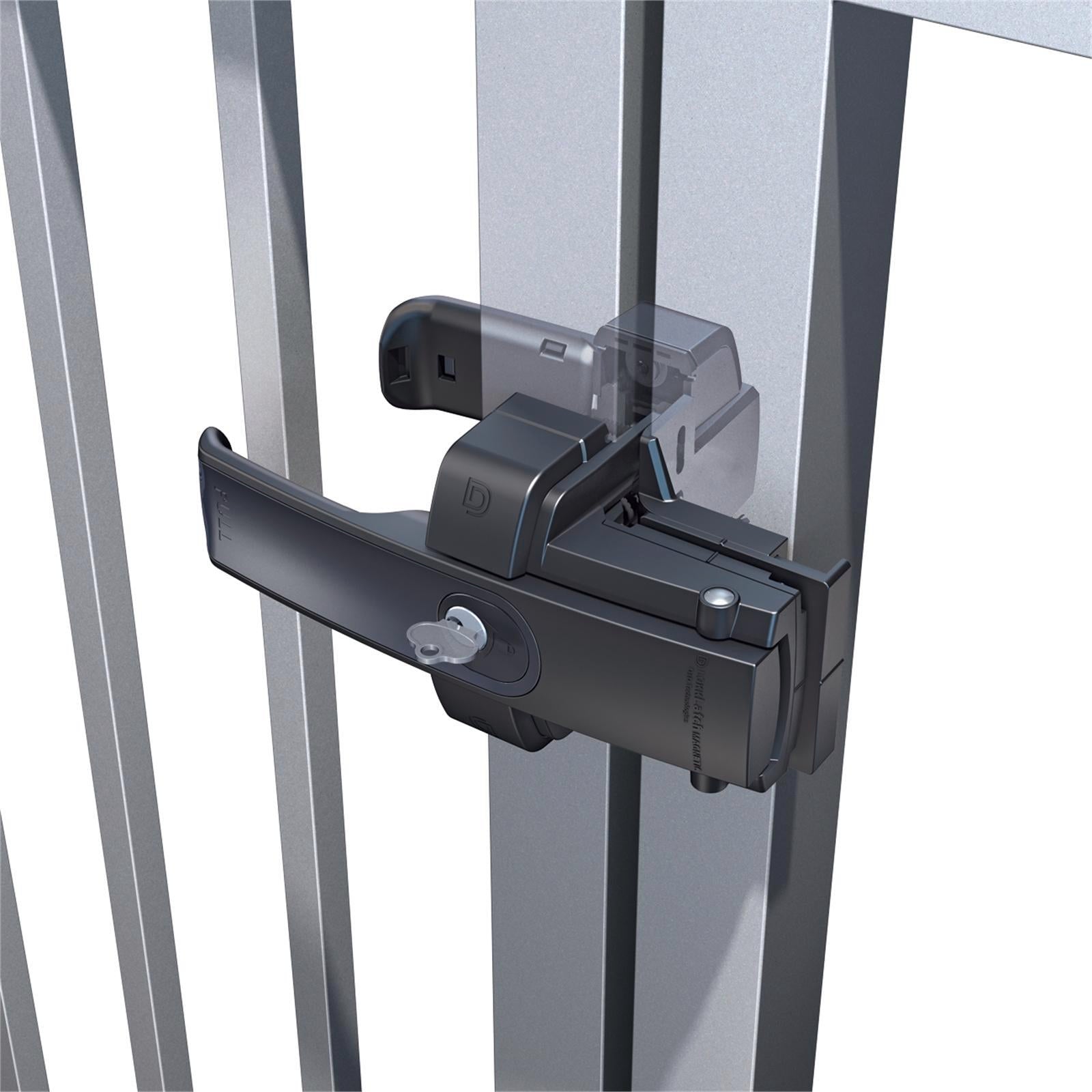 D&D Technologies LokkLatch Magnetic Gate Lock, Black, Key Lockable Both Sides, Engineered Polymer
