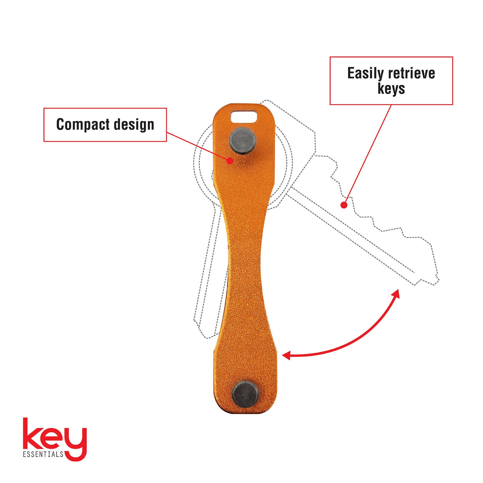 Key Essentials Metal Key Organiser Orange