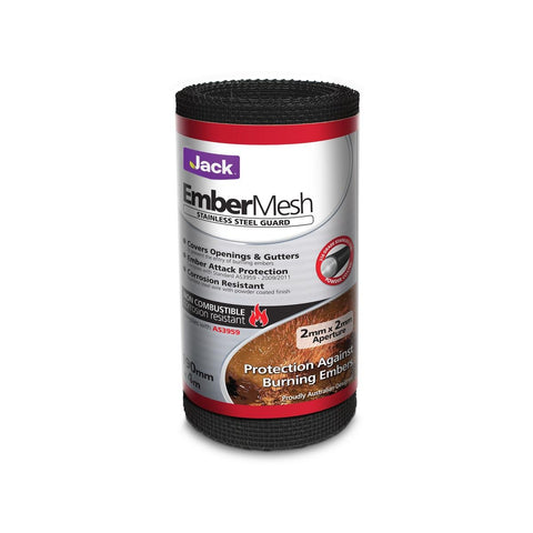 Jack Ember Mesh Ultra Stainless Steel Powder Coated Black 190mm x 4m