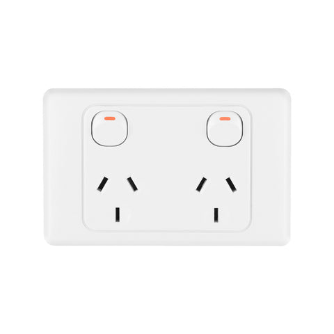 DETA Double Power Point White Polycarbonate 10A 240V 10 Pack Trade Pack