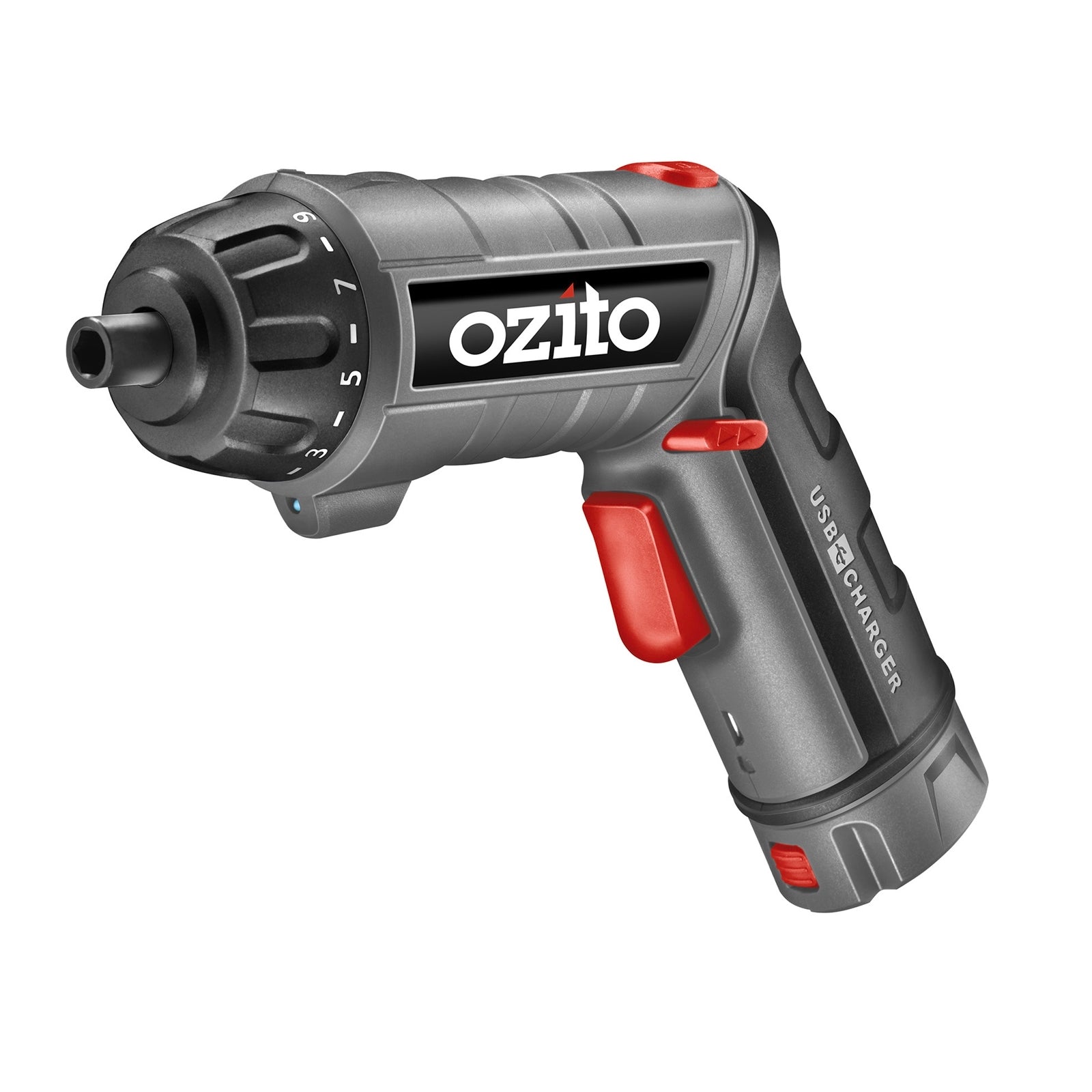 Ozito 3.6V Cordless Screwdriver SDL-5000, USB Charging Base, 9 Clutch Settings, Li-Ion, LED Light