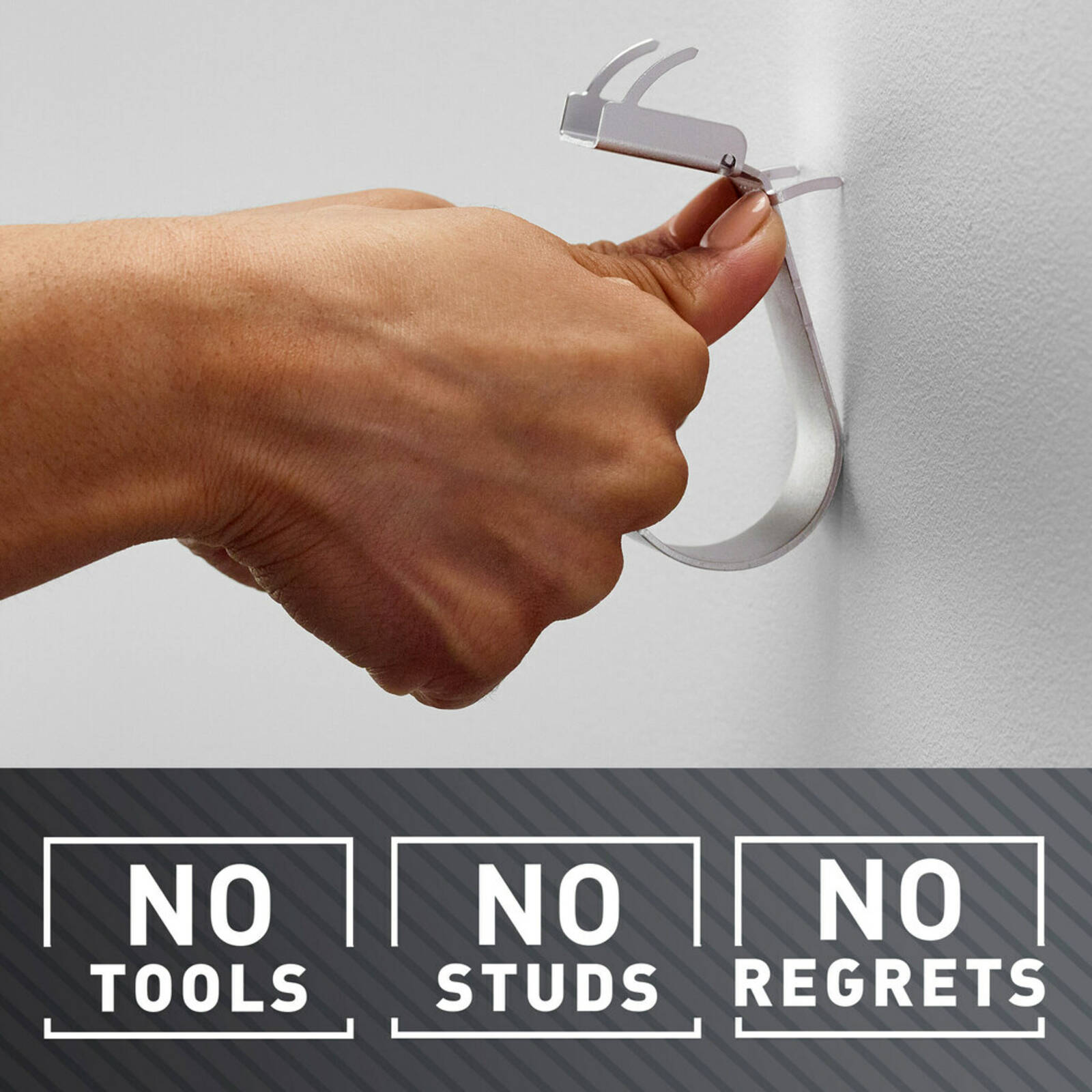 3M CLAW Plasterboard Wall Hook 7kg Silver Tool-Free Picture Hanger