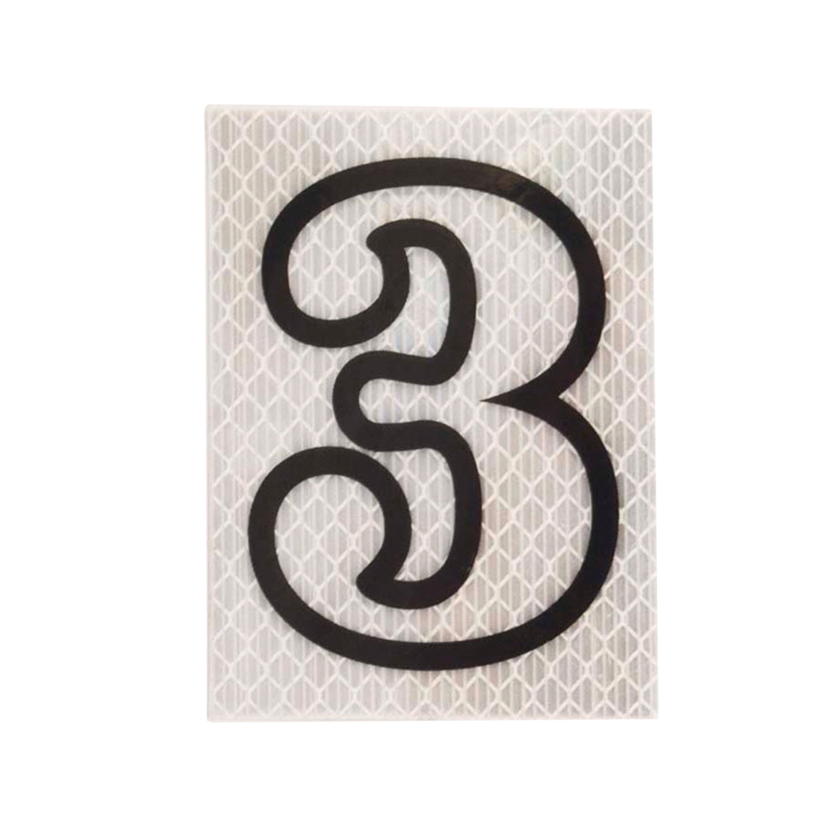 Sandleford 80mm Silver Night Shine Self Adhesive Reflective House Number 3, Polycarbonate