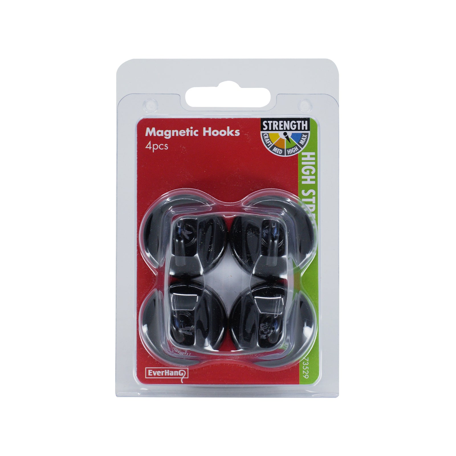 Everhang 35mm Black Ferrite Magnetic Hook 4 Pack