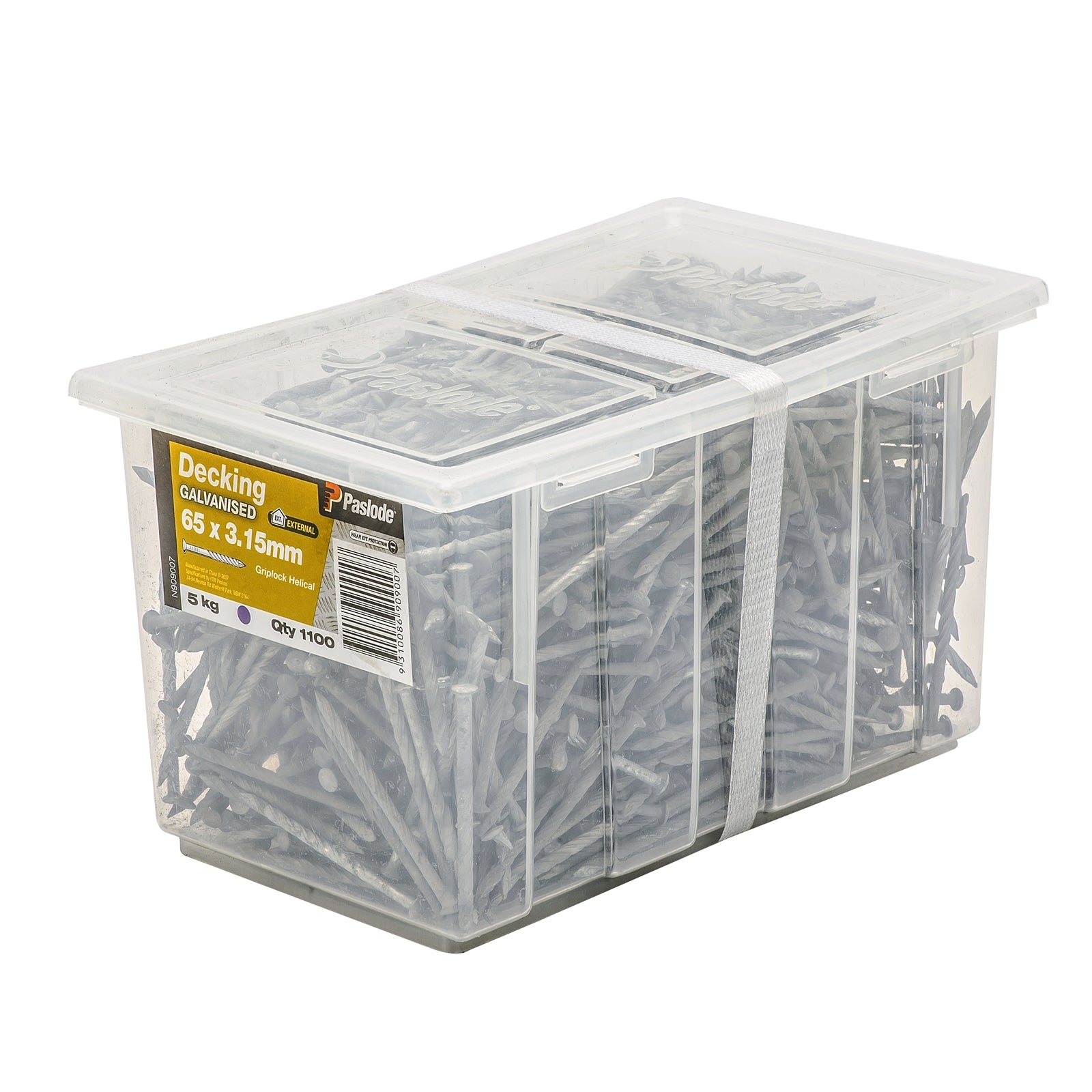 Paslode Griplock Galvanised Decking Nails 65 x 3.15mm 5kg 1100 Pack