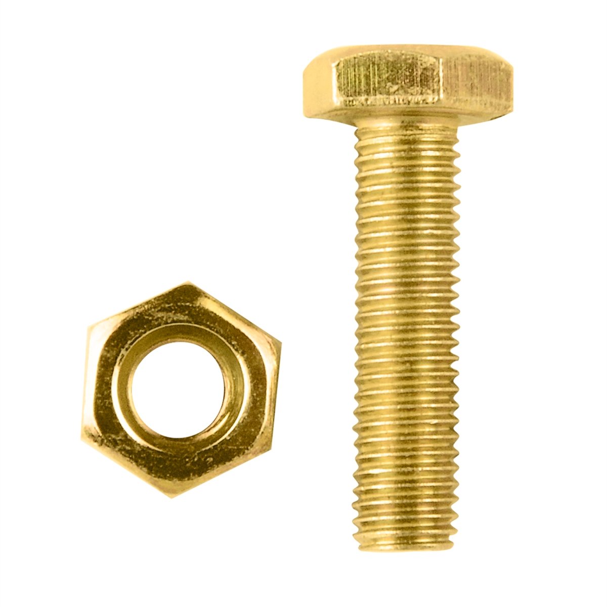 Pinnacle Hex Bolt and Nut - 1/4 x 1in - Yellow Zinc - 10 Pack - SuperSaverAU - view 1
